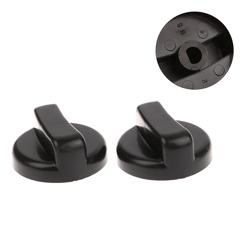 2PCS 8mm General Plastic Handle Gas Stove Replacement Control Switch Knob Range Oven Knob For Benchtop Burner