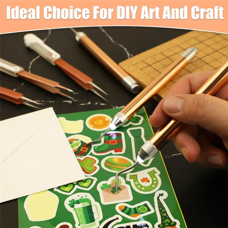 

Vinyl Weeding Tool Set, With 3 LED Weeding Pens, 3 LED Light Tweezers, 5 Pins And Hooks Lighted Weeding Tools, Easy To Use