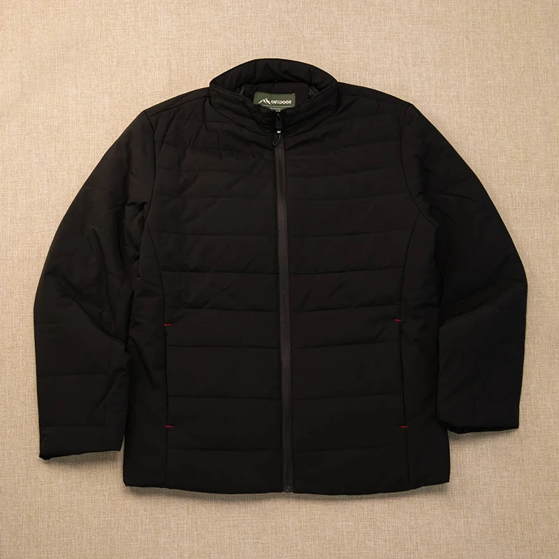 

Men's Casual Warm Cotton Jaet Stand Collar Workwear Coat Stand Fit Zipper Closure Faion Urban Sle Polyester Fiber