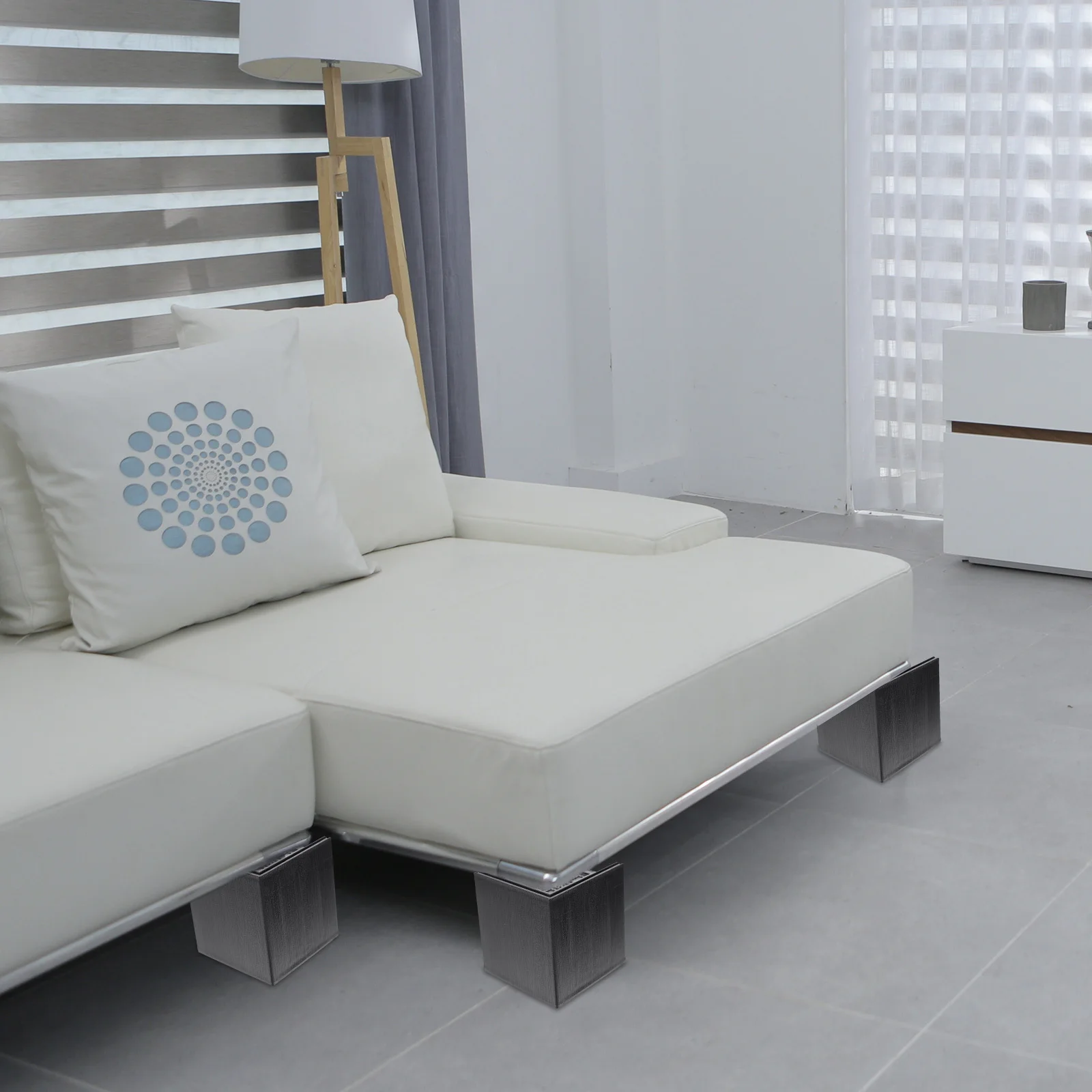 

4Pcs Furniture Heightening Pad Rubber Square Bed Risers Table Chair Foot Riser Heavy Duty Anti-Slip Protector Bed Risers