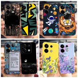 For Xiaomi Poco M6 Pro Case 2023 Fashion Astronaut Flower Soft Silicone Protector TPU Back Cover For Xiaomi Poco X6 Pro 5G Funda