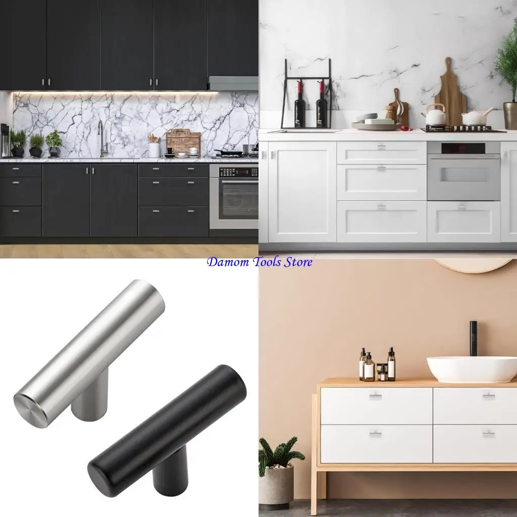 57BE 20-piece/set Cabinet Pulls for Kitchen Cabinet Drawer Stainless Steel Dresser Knobs for Cabinet 2inch Long Single Hole