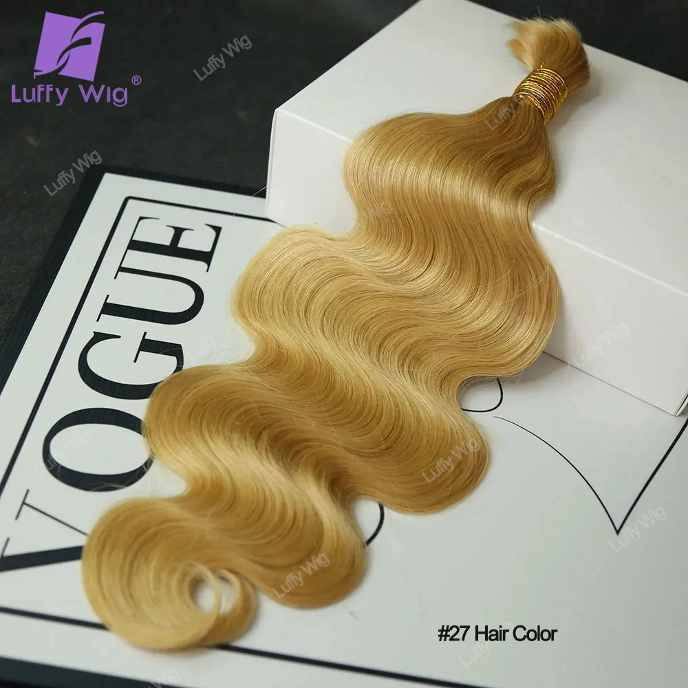 Bulk Mensenhaar Voor Het Vlechten Van Body Wave Doube Getrokken 100% Burmese Remy Boho Box Vlechten Geen Inslag Extensions Kleur 30 Luffywig