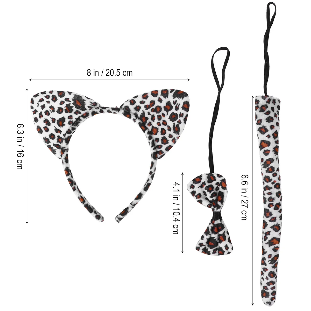 3 pezzi orecchie di gatto headb costume per bambini accessori per capelli cartone animato elastico B set cosplay festa di Halloween farfallino coda di coniglio durevole