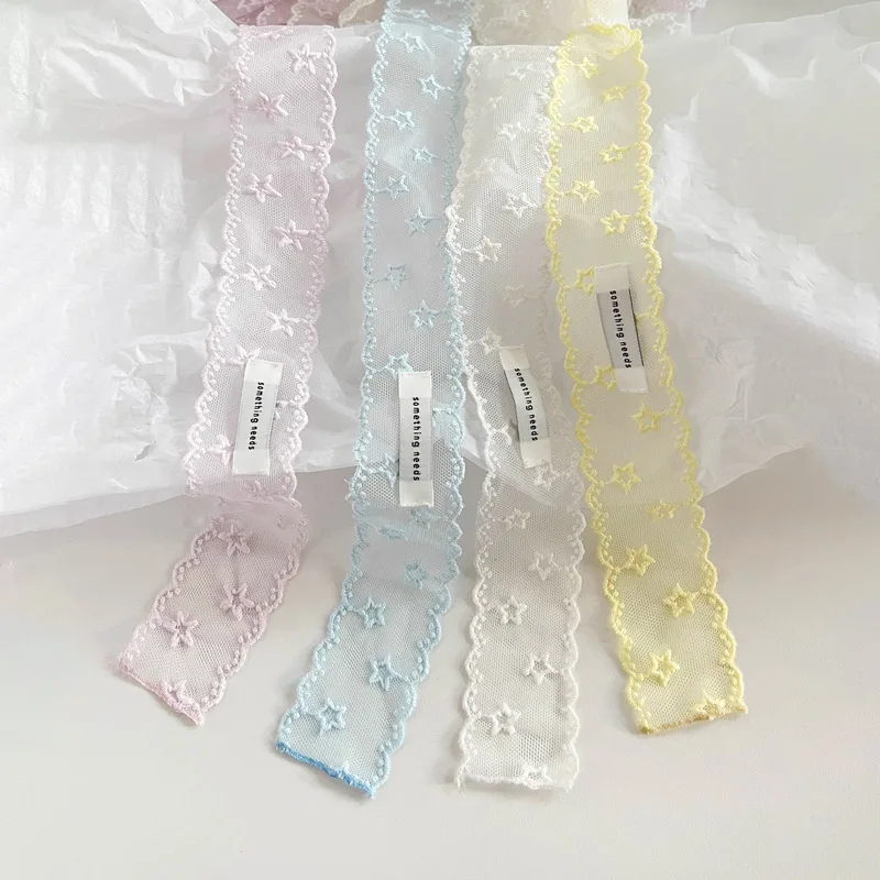 

Star Lace Fashionable Long Silk Scarf French-Style Spring/Summer Versatile Decorative Ribbon Headband for Girls