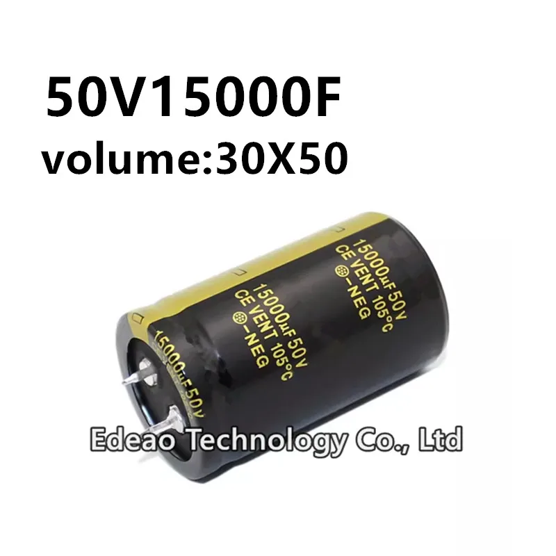 

2pcs/lot 50V 15000UF 50V15000UF 15000UF50V volume: 30X50 mm audio power amplifier inverter aluminum electrolytic capacitor