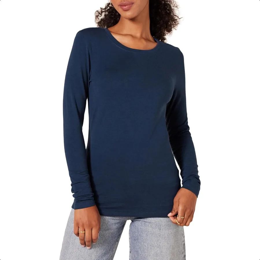 

Women's RegularFit LongSleeve Crewneck TShirt Available in Plus Size
