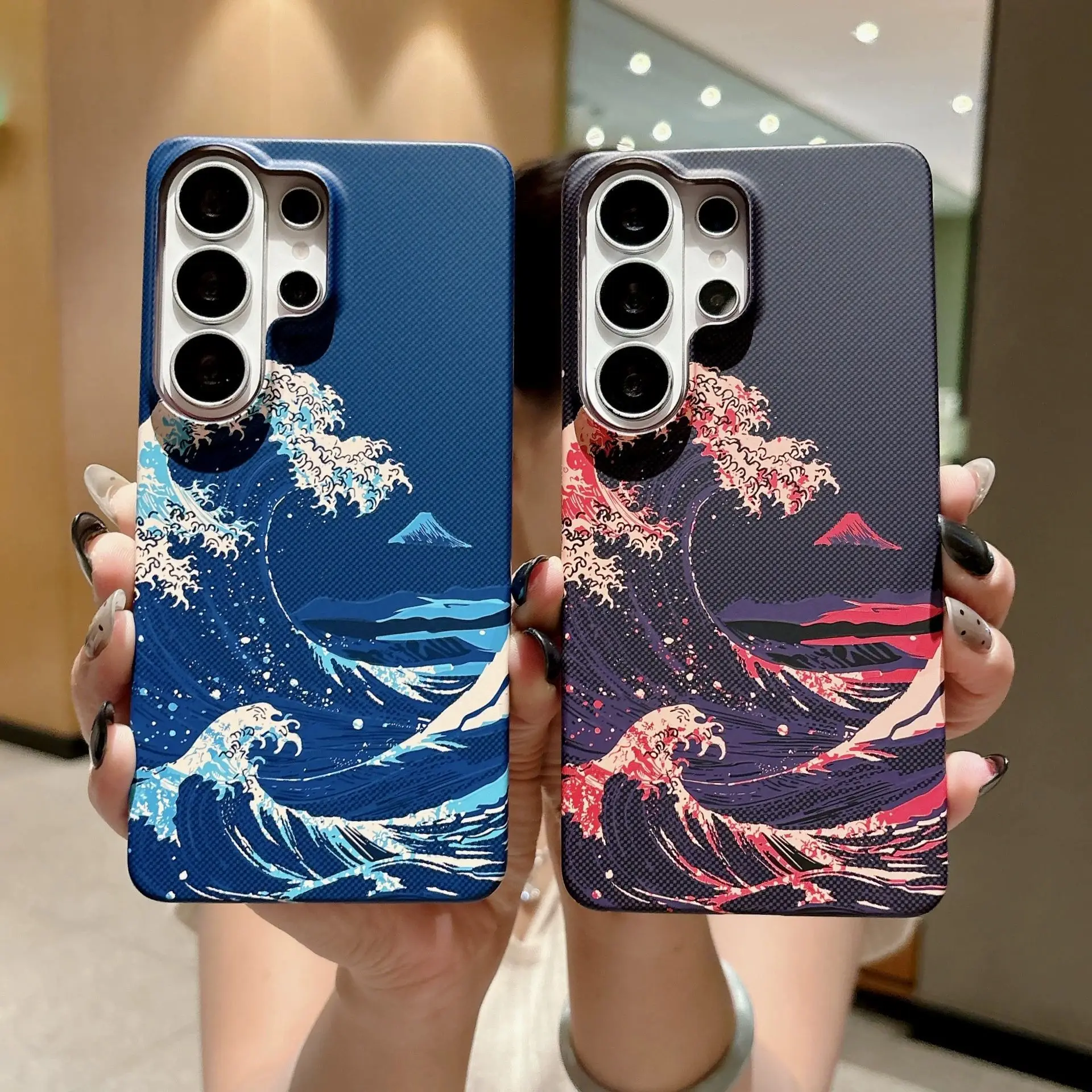 Ultra thin frosted Kevlar half pack phone case for Samsung Galaxy S26 Ultra S25FE S24 S23 S22 A55 A56 A57 A16 A17 A18 phone case