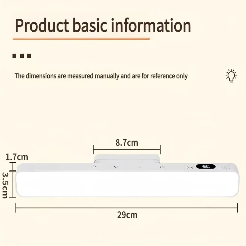 Rechargeable Magnetic Desk Lamp Touch Dimmable Table Light Built-in Battery Portable Bedside Night Lamp for Reading Bedroom