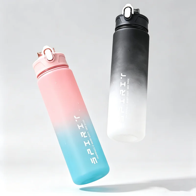 Sports Water Bottle With Time-Tracking Straw Leak Proof Locking Flip Cover For Easy Carry Ideal for Outdoor Adventures