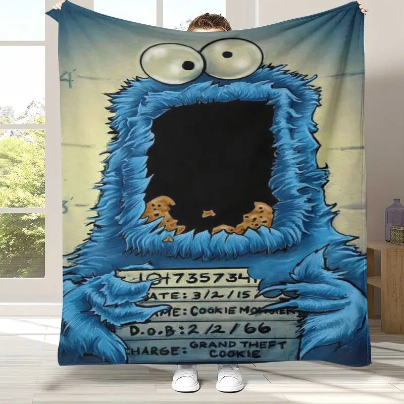 Vintage S-Sesame Street Elmo Cookie Monster Soft Flannel Throw Blanket,Cozy Warm Blanket for Bed,Sofa,Living Room,Picnic,Gift