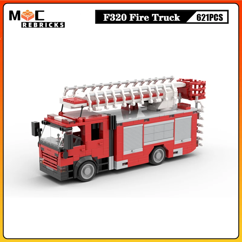 

Military Series F320 Fire Truck Vehicle Building Blocks Suit Model DIY MOC Assembling Brick Children's Toys Christmas Gifts