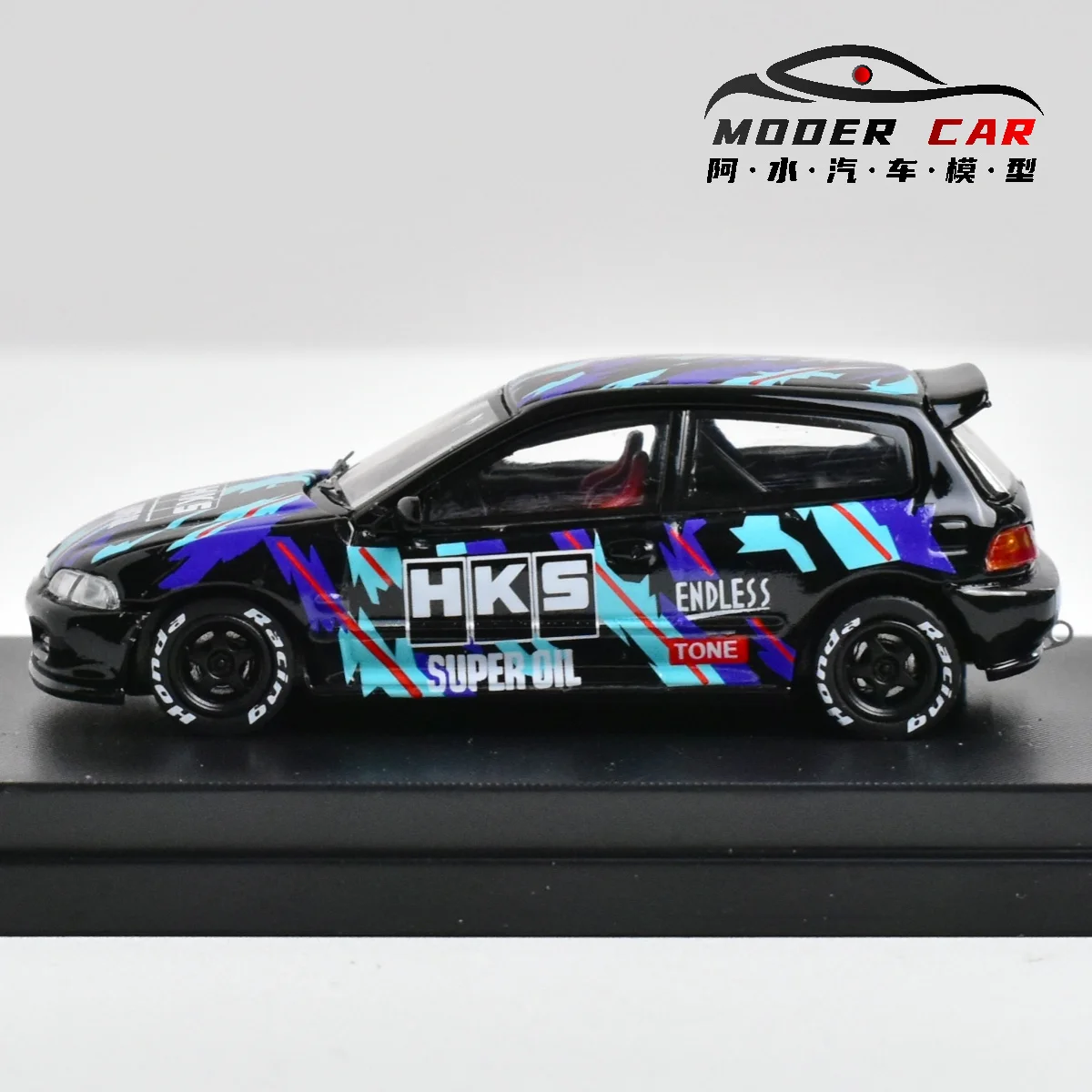 Swシビックダイキャストモデルカー、eg6 hks、1:64