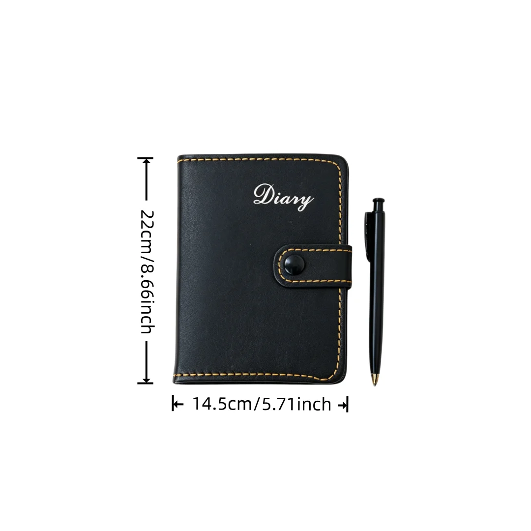 PU Leather Hardcover Notebook Diary Snap Button Lined Journal Planner A5 A6 A7 Notepad Office School Business Memo Gift
