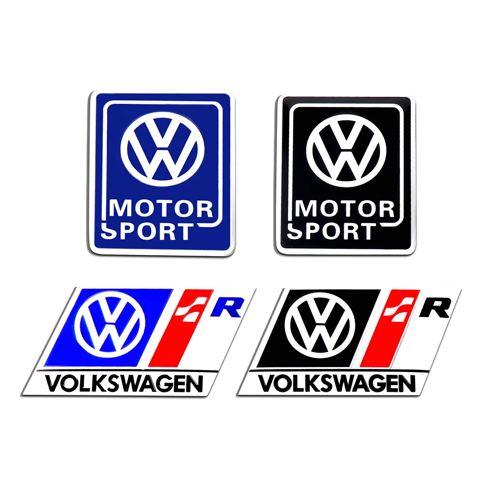 Autozubehör 3d Aluminium Logo Innendekoration Kotflügel Kofferraum Aufkleber für Volkswagen VW R Motorsport Golf Käfer Scirocco MK6