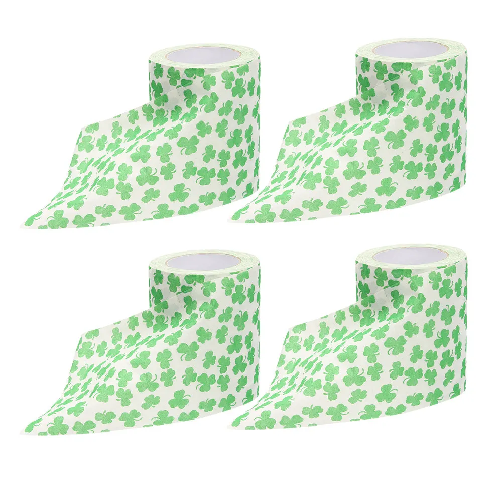 4-rolls-green-printing-napkins-bath-tissue-toilet-paper-christmas-towel-bathroom