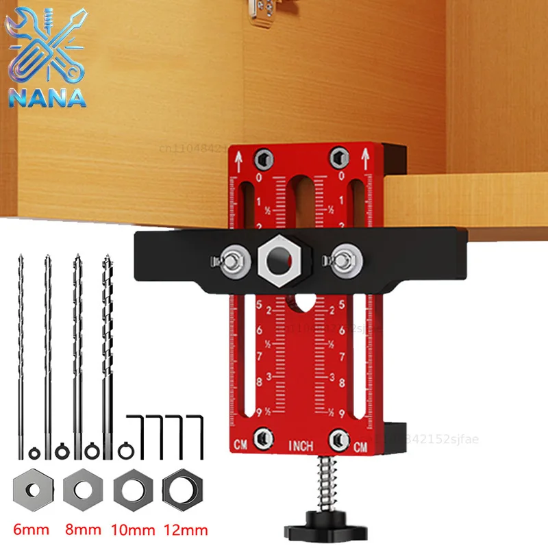 Cabinet door installation fixture rebound device drilling positioner woodworking hanging cabinet installation auxiliary tools