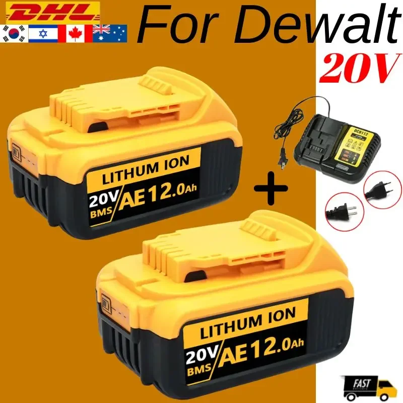 12000mAh For Dewalt DCB200 20V Lithium Replacement Battery For Dewalt 18V DCB184 DCB200 DCB182 DCB180 DCB181 DCB182 DCB201 DCB20