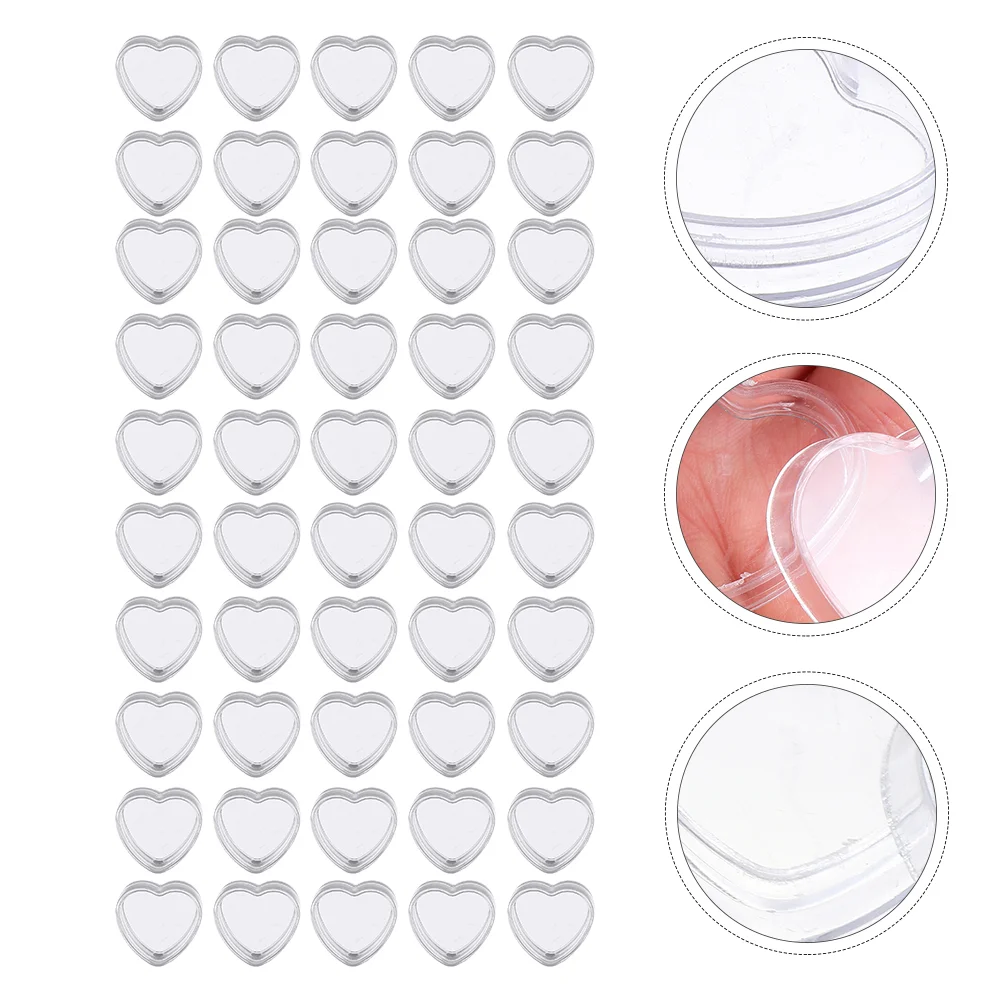 

50 Pcs Eye Shadow Storage Box Plastic Jars Buttercream Empty Creams Container Dispenser Case Heart Heart-shaped