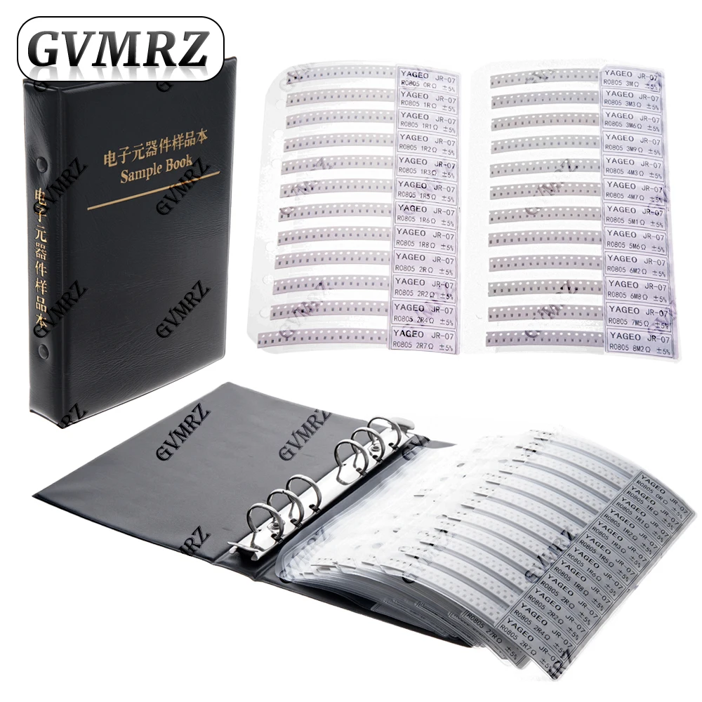 Sample Book 0805 0201 0603 1206 0402 5% Resistor Kit Smd Book Chip Resistor Assortment Kit FR-07 SMT 170 Values 0R-10M Smd 3R 4R