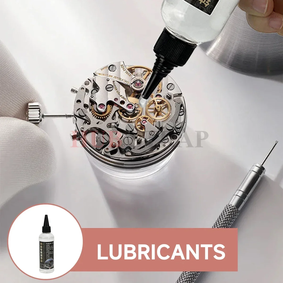 Lubricant Oil for Watch 10ml Professional Clock Oil Waterproof Synthetic Oil Maintenance Tool Gloves Finger Cots for Watchmaker
