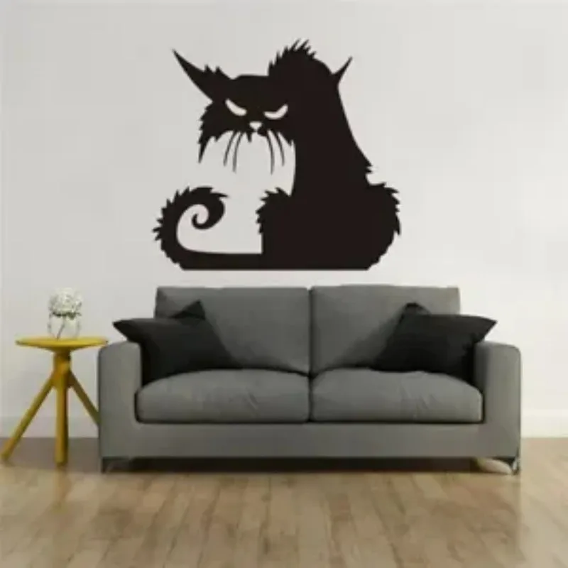 Halloween Funny Cats Vinyl Art Wall Stickers Home Decor Removable Wall Decals Cartoon Wallpaper Wall Decorations Living Room