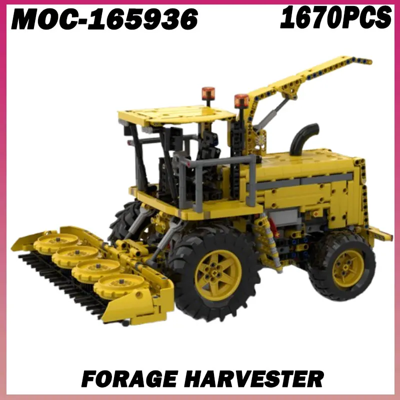 

1670PCS MOC-165936 Forage Harvester City Construction Tractor Harvester Building Block Kits Truck Farm Construction Vehicles Set