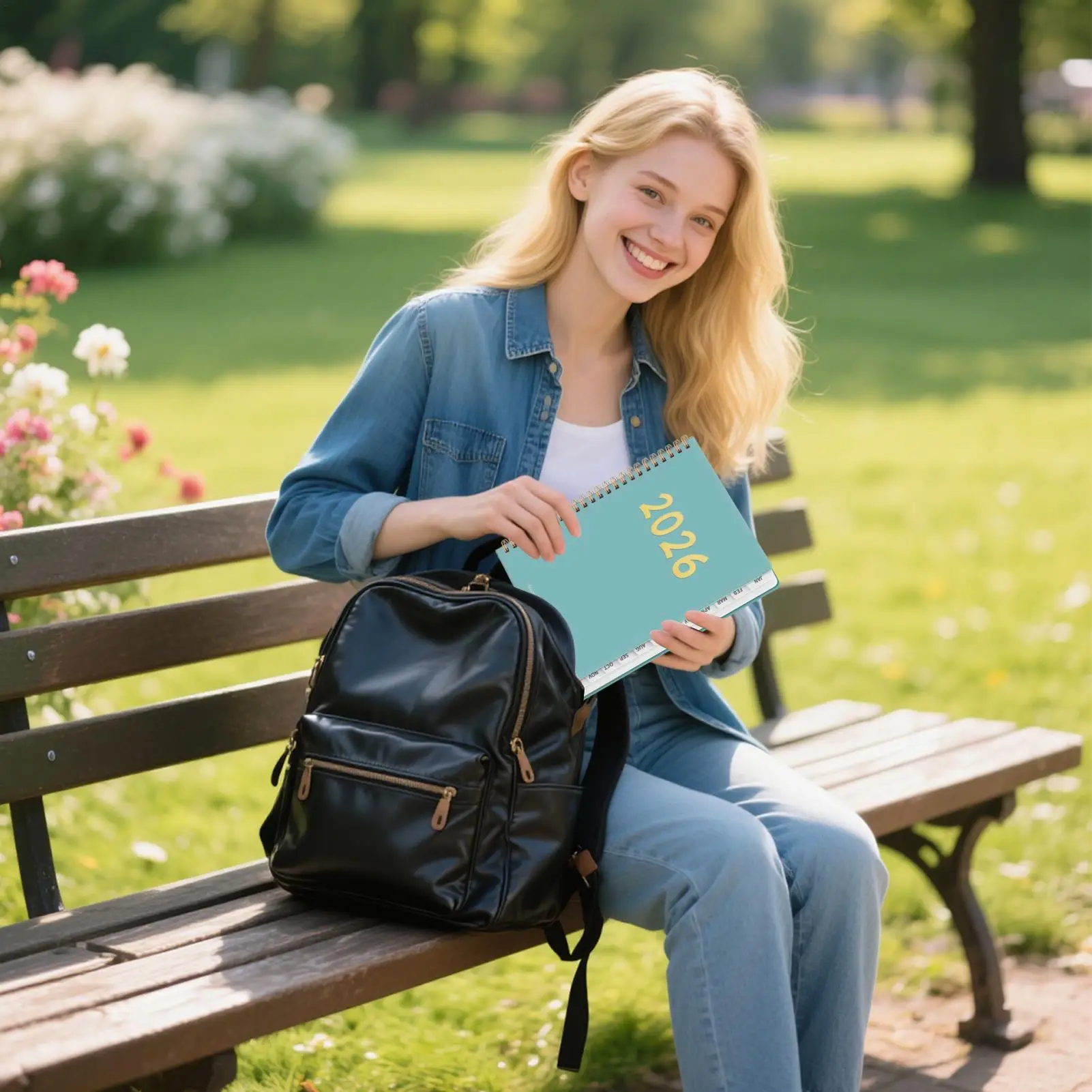Kalendarz na rok 2026, planer na 12 miesięcy, notatnik spiralny, tygodniowy i miesięczny planer na rok 2026 dla uczniów, studentów, kobiet i nauczycieli.