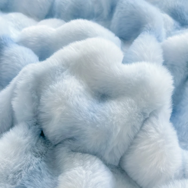 2025 nueva clase A funda de edredón de lana de conejo burbuja espesa la funda nórdica cálida en otoño e invierno ropa de cama agradable para la piel