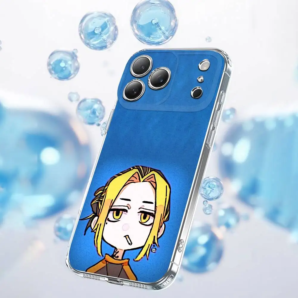 T-Tokyo r-revengers Kazutora Hanemiya coque de téléphone pour iPhone 15,16,11,14,13,17,12,Air,Mini,Plus,Pro,Max,Plus,E coque transparente