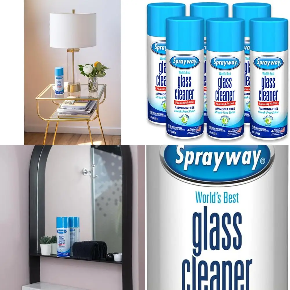 

Glass Cleaner Foaming Aerosol Spray, 15oz, Pack of 6 | Ammonia-Free, Streakless, Fast-Acting | Cleans & Polishes Glass Surfaces