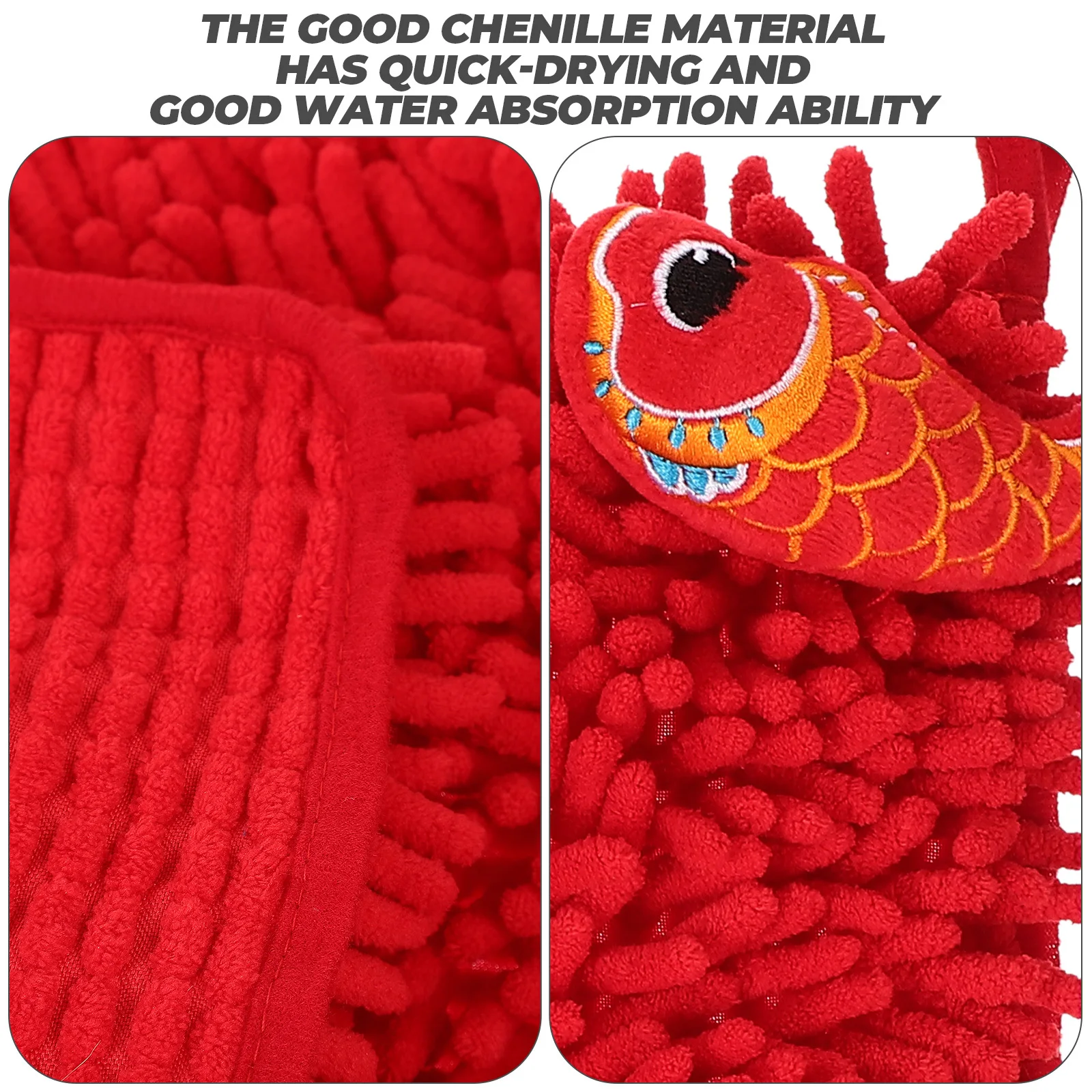 

Chenille Hand Towel Supple Drying Hanging Kitchen Bathroom Absorbent Reusable Paper Towels Lanyard Drying Towel