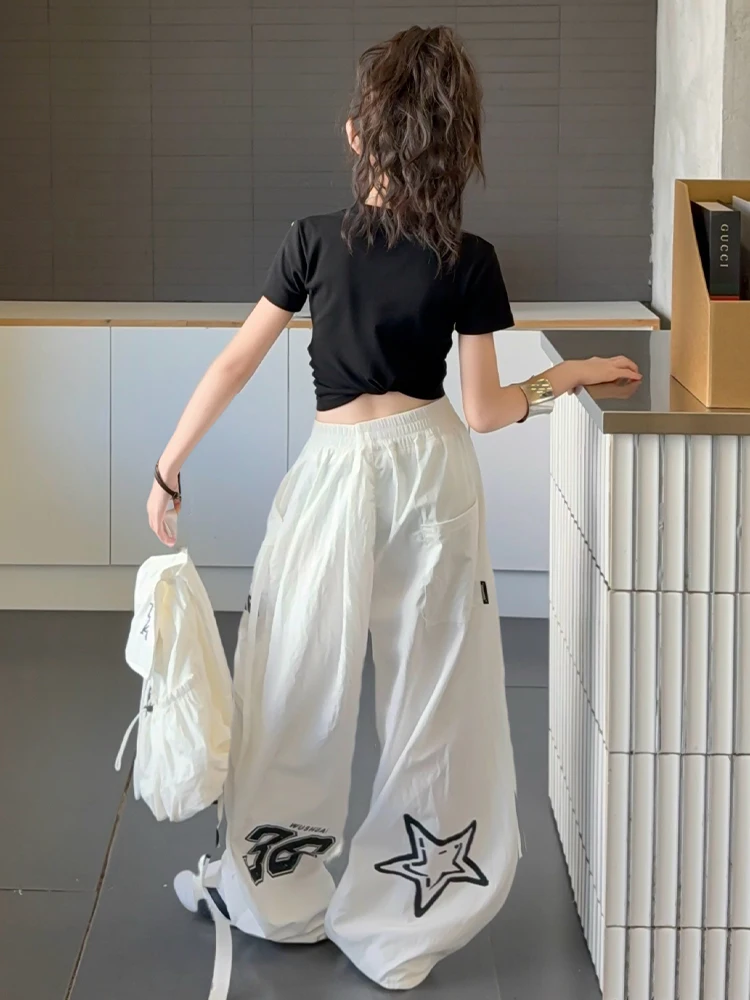 Girls' pants Set summer T-shirt thin Suits 2025 new children's quick-drying pants cool salsa hip-hop Casual pants girls culottes