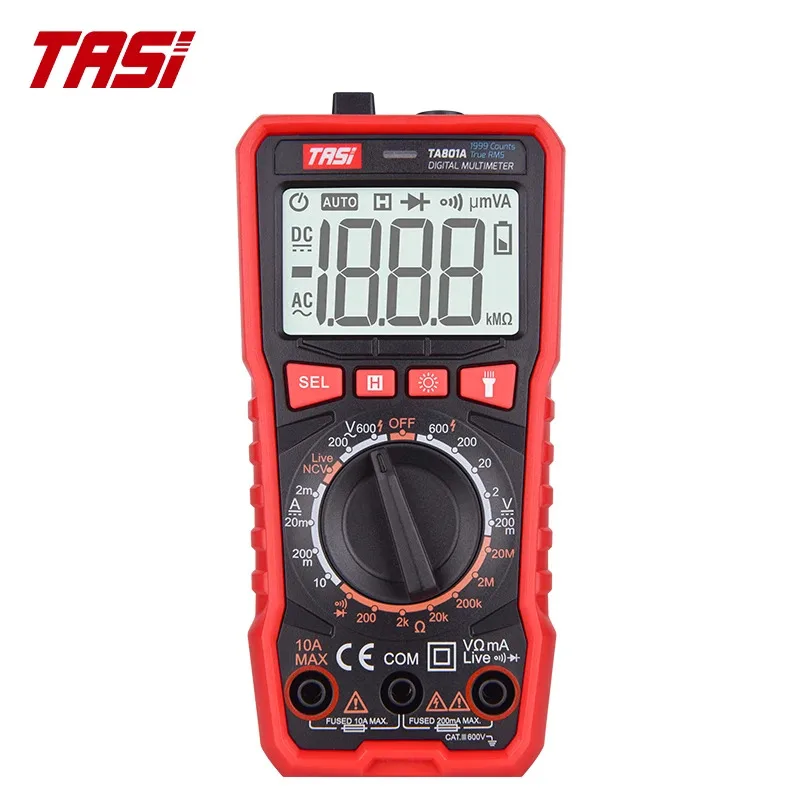 

LED IndicatorTASI TA801A High Capacitance 1999-Count Digital Multimeter LCD Display 600V/600A Low Battery Indicator Industrial H