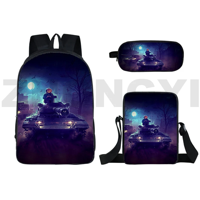 

Hot Game Gerand Tanks Backpacks 3 In 1 Children World of Tanks Book Bag 3D War Thunder Cartoon Printing Crossbody Bags for Men