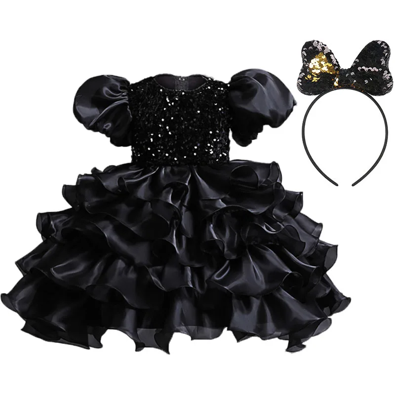 New Flower Tiered  Halloween Evening Costume Kids Birthday Party Elegant Tutu Princess Dresses For Girls Clothing Vestidos 3-8 Y