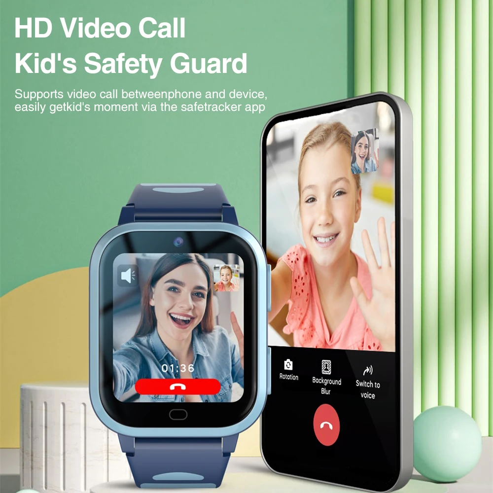 696 New 4G Video Call Kids Smart Watch GPS HD Camera 700Mah RAM 1GB ROM 8GB Children Watches Voice Chat Student Smartwatches view 4