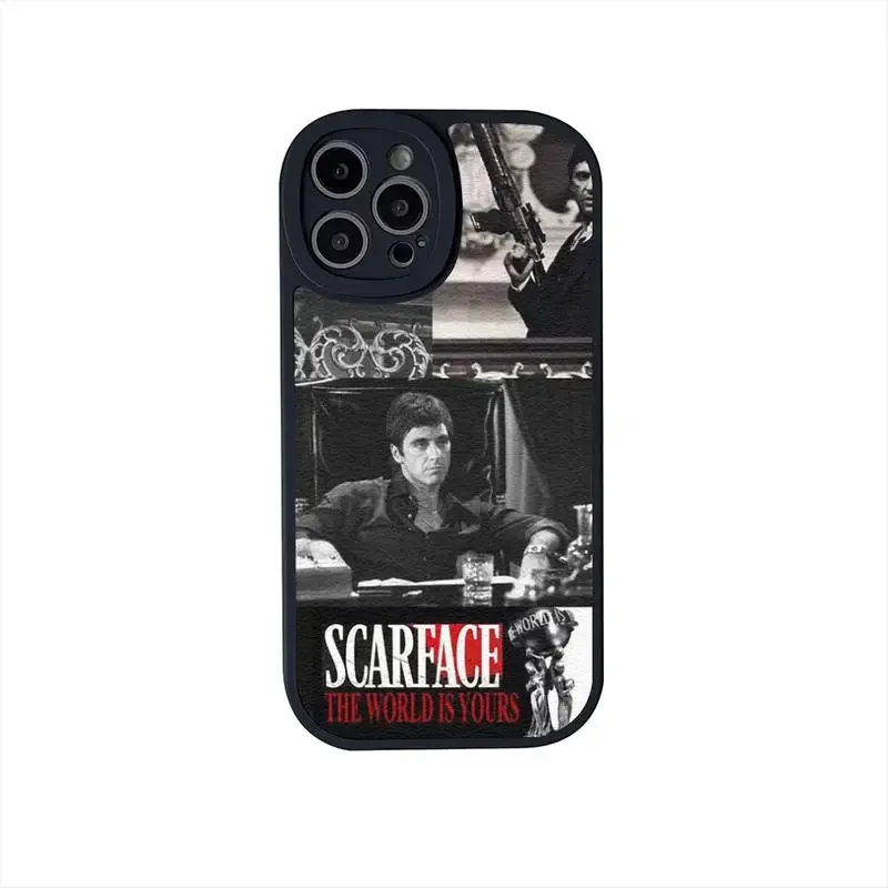 Film Scarface Tony Montana Phone Case For iPhone 11 12 13 14 X XR Pro MAX 15 Plus Lens Protective Leather Soft Back Cover