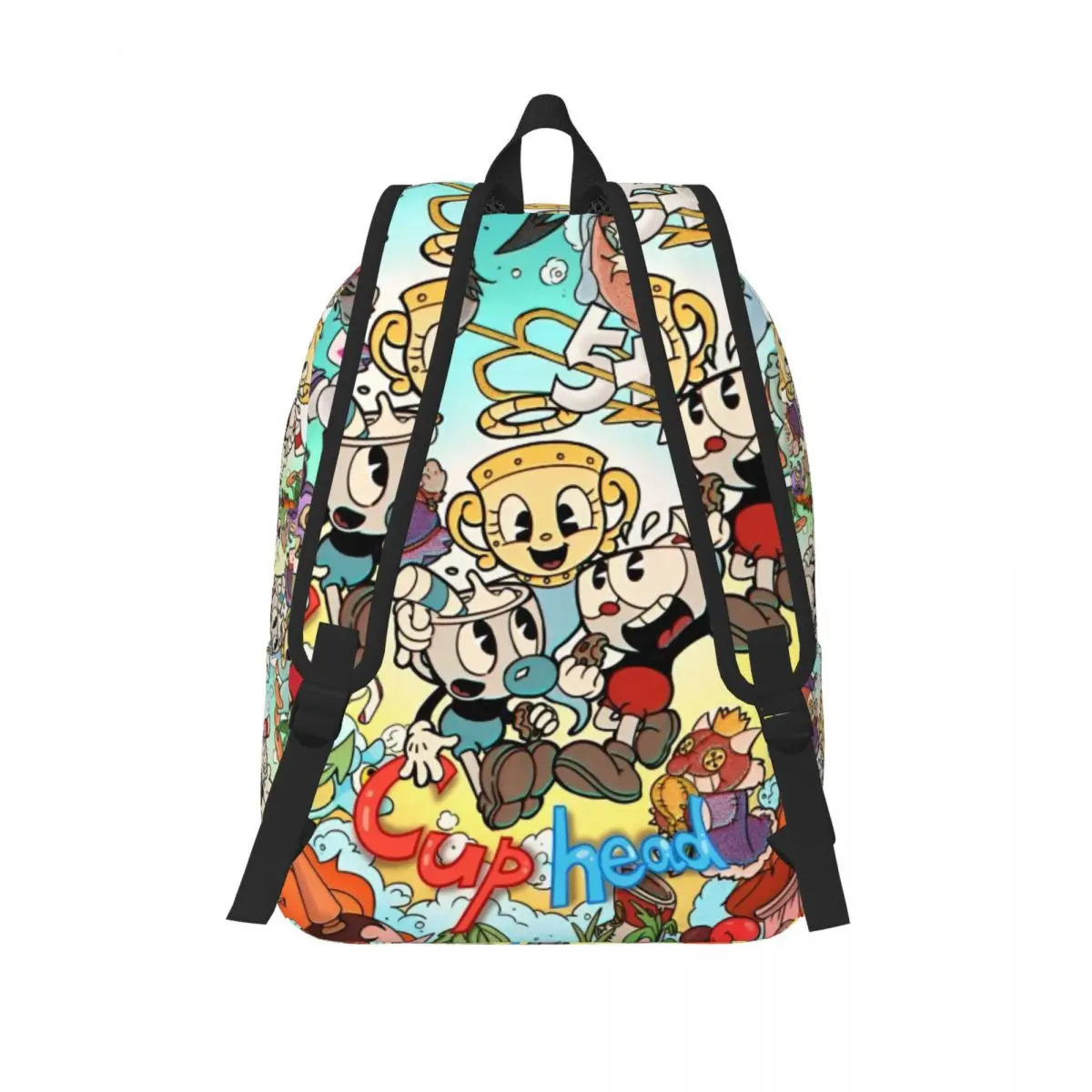 Great Retro Game Cuphead Backpack for Boy Girl Kids Student School Bookbag Canvas Daypack Preschool Primary Bag Travel