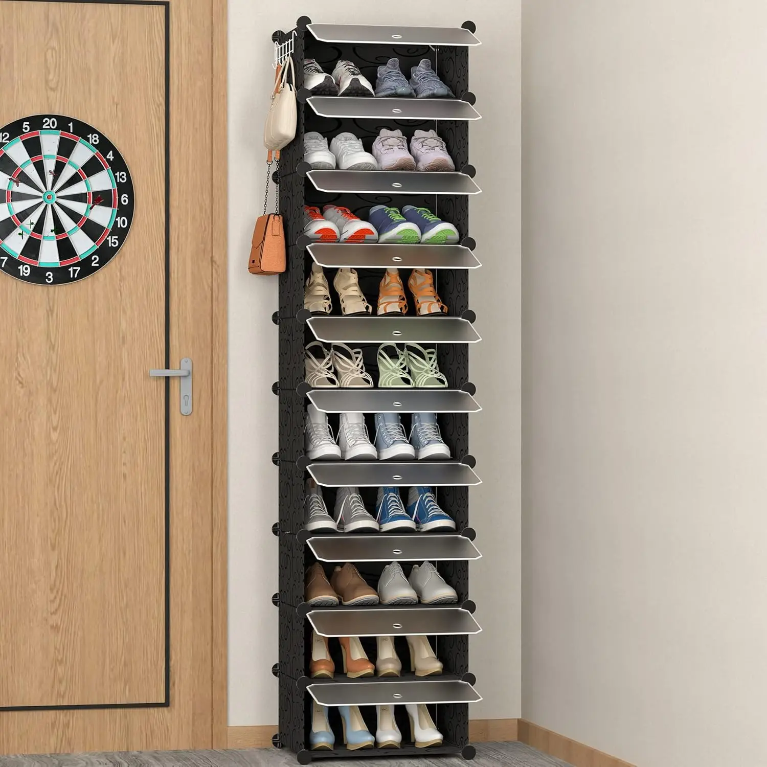 

Shoe Storage, 10-Tier Shoe Rack Organizer for Closet 20 Pair Narrow Shoes Shelf Cabinet for Entryway, Bedroom and Hallway