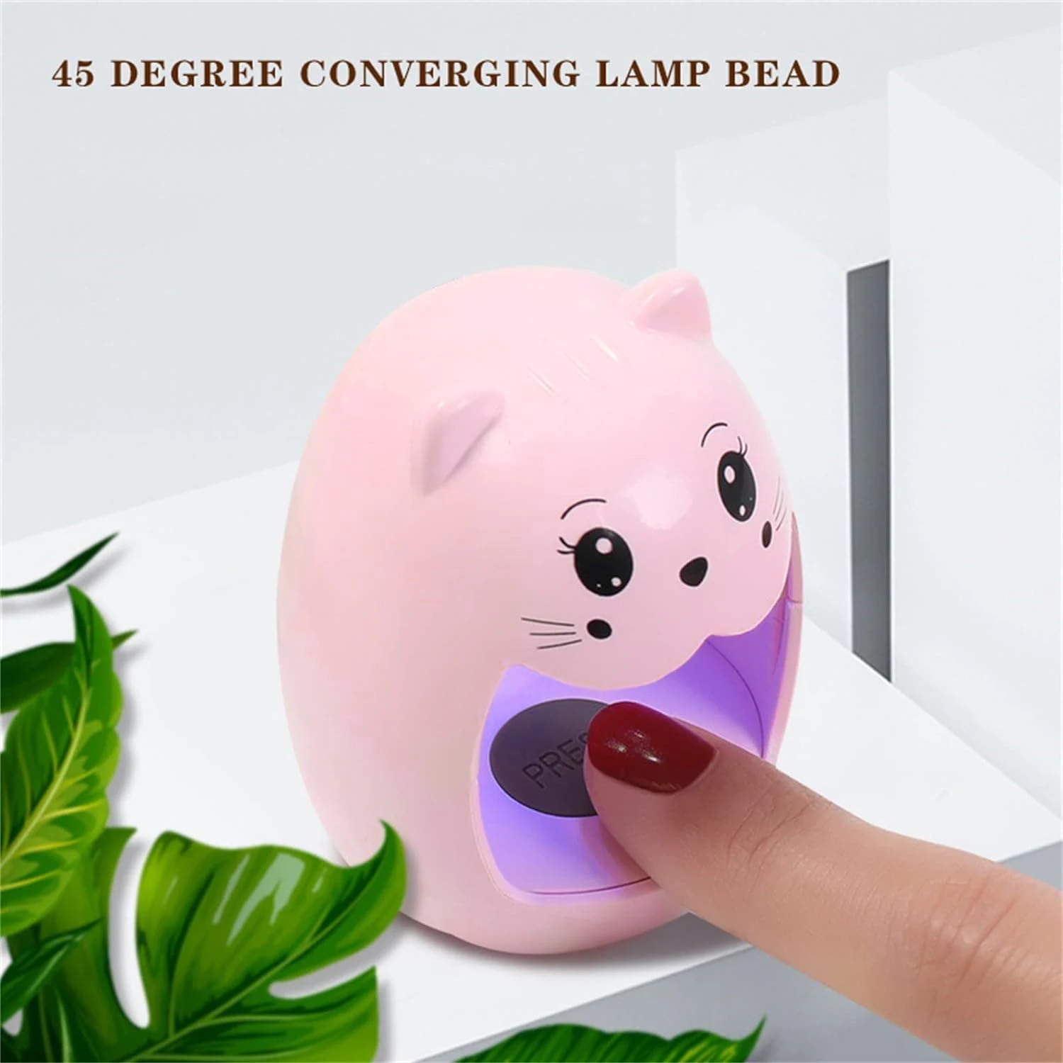 LULAA Mini UV LED Lamp Cute Cat Shape Fast Drying Portable Nail Light  Home Salon Gel Dryer Curing Lamp for Nail Artists DIY