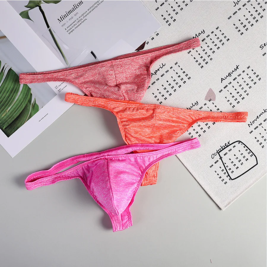 

Men's Bugle Thong Gays Erotic Low Waist U Convex Cotton Crotch Mini Thin Strap Thong Elastic Transparent G-string T Back Knicker