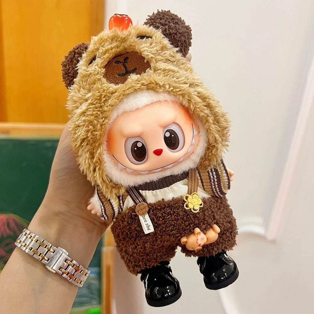 Cute Casual Clothes Set for 17cm Labubu Vinyl Doll DIY Dress-up Clothes Prop Accessories