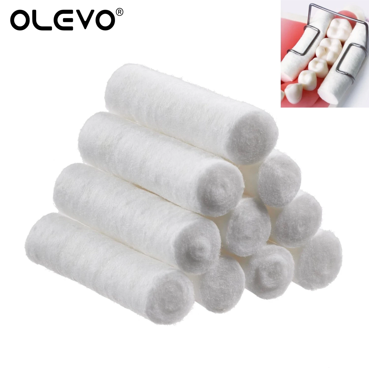 100Pcs Dental Cotton Roll Disposable Medical Surgical Cotton Wool Teeth Whitening Cleaning High-purity High Absorbent Consumable