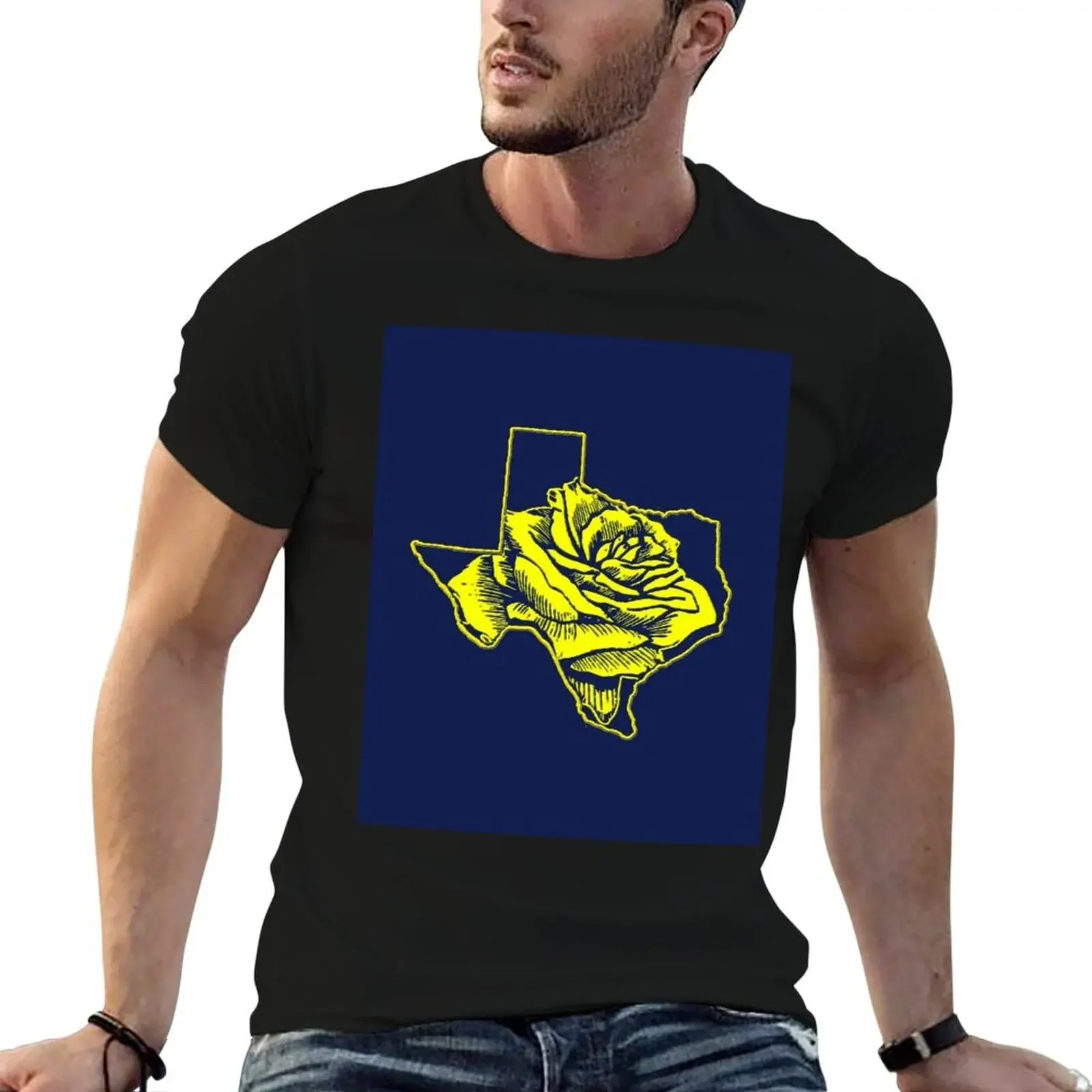 

Yellow Rose of Texas T-Shirt cotton graphic tees croswit shirt man Men's t shirts
