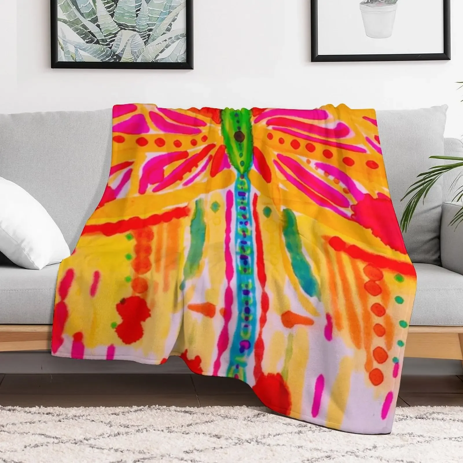 Dragonfly Burst Throw Blanket Summer Beddings Warm Blankets