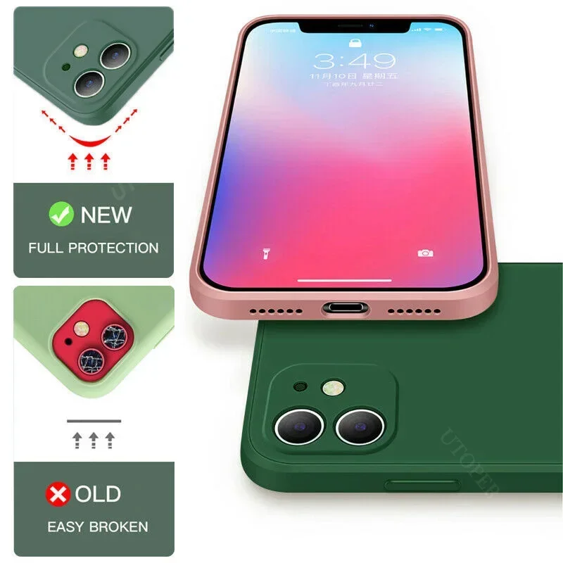 Custodia per telefono in silicone liquido colorato di lusso per Iphone 16 Pro Max 11 12 13 14 15 Pro Max XS XR 7 8 Plus Cover morbida antiurto