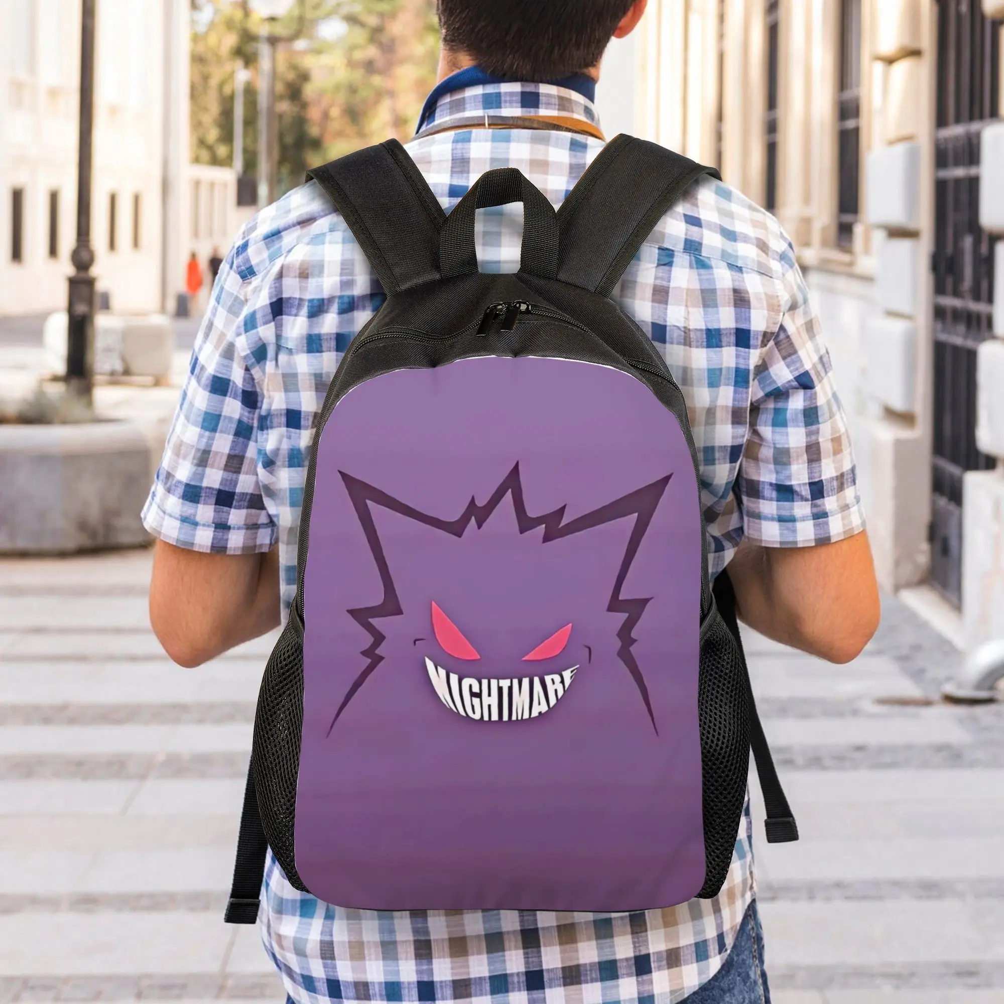 

Back to school season Gengar 2 Backpack Pokemon Men Women Adult Light Backpack