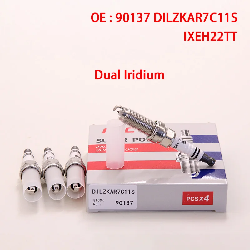 

Spark Plug Dual Iridium DILZKAR7C11S 90137 For HONDA CITY JAZZ FIT ACCORD CRV HRV L15B2 L15B3 L15B5 12290-5R0-003