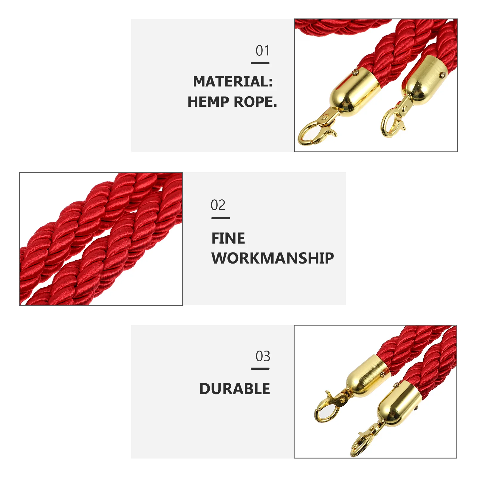 1 قطعة الحبل الأمان الأحمر الدرابزين حبل دائم الدرابزين مقعد حبل قوي الحاملة سهلة التركيب لشريط فندق البنك الأعمال #1